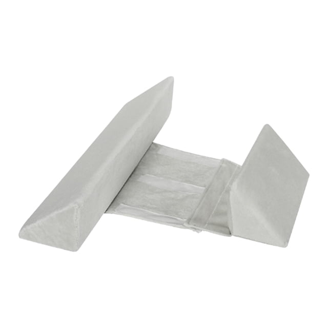 Baby Breathable Pillow, Baby Removable and Washable Breathable Bedding Set designed for newborns, featuring a grey adjustable wedge pillow with a 45° sloping design for anti-roll sleep positioning. Includes hidden Velcro for adjustable width, a removable and washable pillowcase, and a hidden zipper for safety. Ideal for maintaining a comfortable fixed position. Measures approximately 16.92 x 3.93 inches.