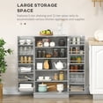 thumbnail image 4 of HOMCOM Kitchen Pantry Storage Cabinet w/ 5-tier Shelving Grey, 4 of 10