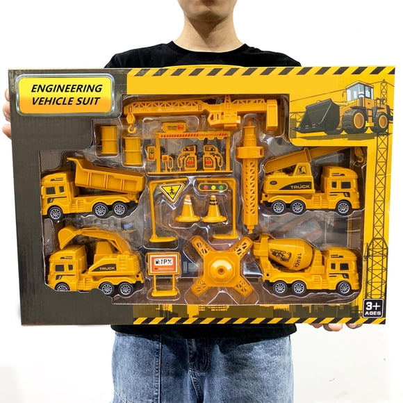 IROINID Boys Toys Cars Toys,Toys Cars for Boys,Remote Control Car Toy,Kids Construction Vehicles Playset ,Crane,Excavator,Dump Truck,Cement,Educational Engineering Toy Set Birthday 3+ Year Old Boy