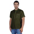 thumbnail image 1 of Atasi Short Kurta Mandarin Collar Tee Solid Short Sleeve Henley Shirt With Pocket, 1 of 7