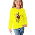thumbnail image 2 of RXIRUCGD Chemises à Manches Longues pour Filles Imprimés Mignons Col Rond Hauts Blouses Décontractées Habillées Vêtements (Jaune, Taille:11 Ans), 2 of 5