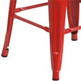 thumbnail image 3 of Bowery Hill Metal Bar Stool Chair in Red With Square Seat & Footrest, 3 of 8