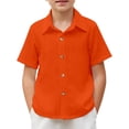 thumbnail image 1 of Chemise Décontractée à Manches Courtes pour Garçons à Boutons - Chemise d'Été Texturée Tendance pour la Plage pour Garçons de 5 à 14 Ans, 1 of 3