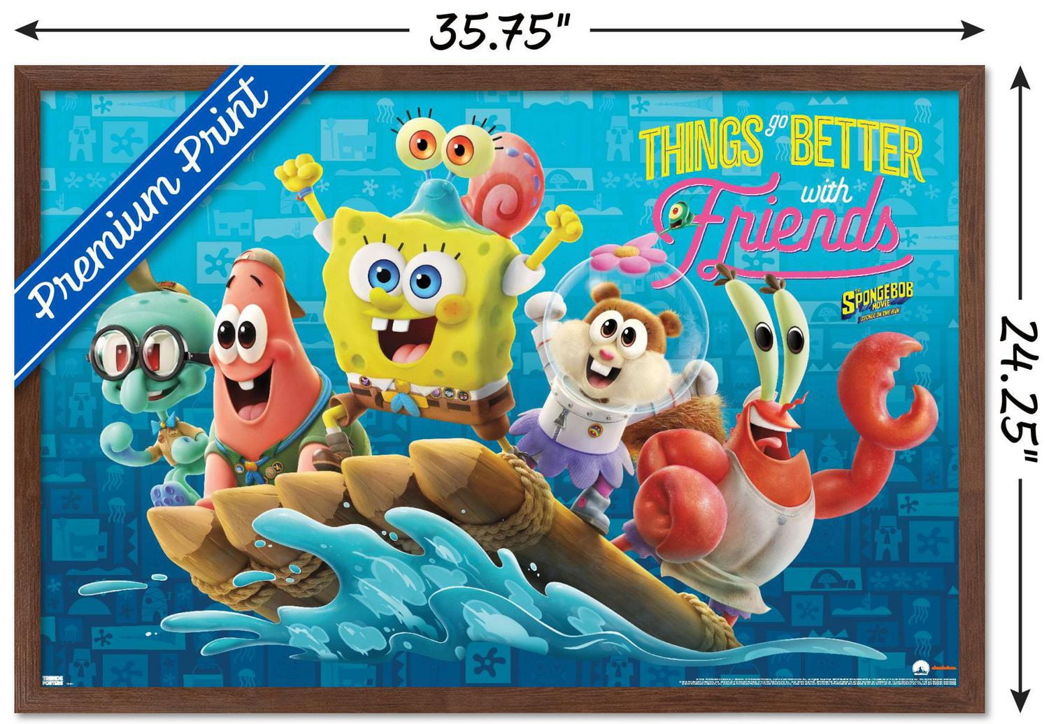 The SpongeBob Movie: Sponge On The Run - Friends Wall Poster with Push Pins, 14.725" x 22.375"