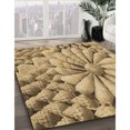 thumbnail image 3 of Ahgly Company Tapis Rond Lavable en Machine Intérieur Transitionnel Jaune Orange, 3 Pieds Rond, 3 of 7