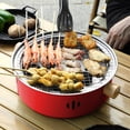 thumbnail image 3 of Antqov Barbecue Rond Extérieur Grill Barbecue Grill Autour de la Cuisinière Cuisson Thé Barbecue Grill Grill Charbon de Bois Feu Grill Friteuse Extérieure, 3 of 7