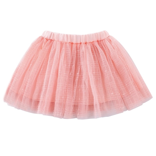 Splozh Tulle Skirt Embroidery Tulle Tutu Skirt with Plaid Striped Rainbow Flower for Girls Pink,8-10 Years