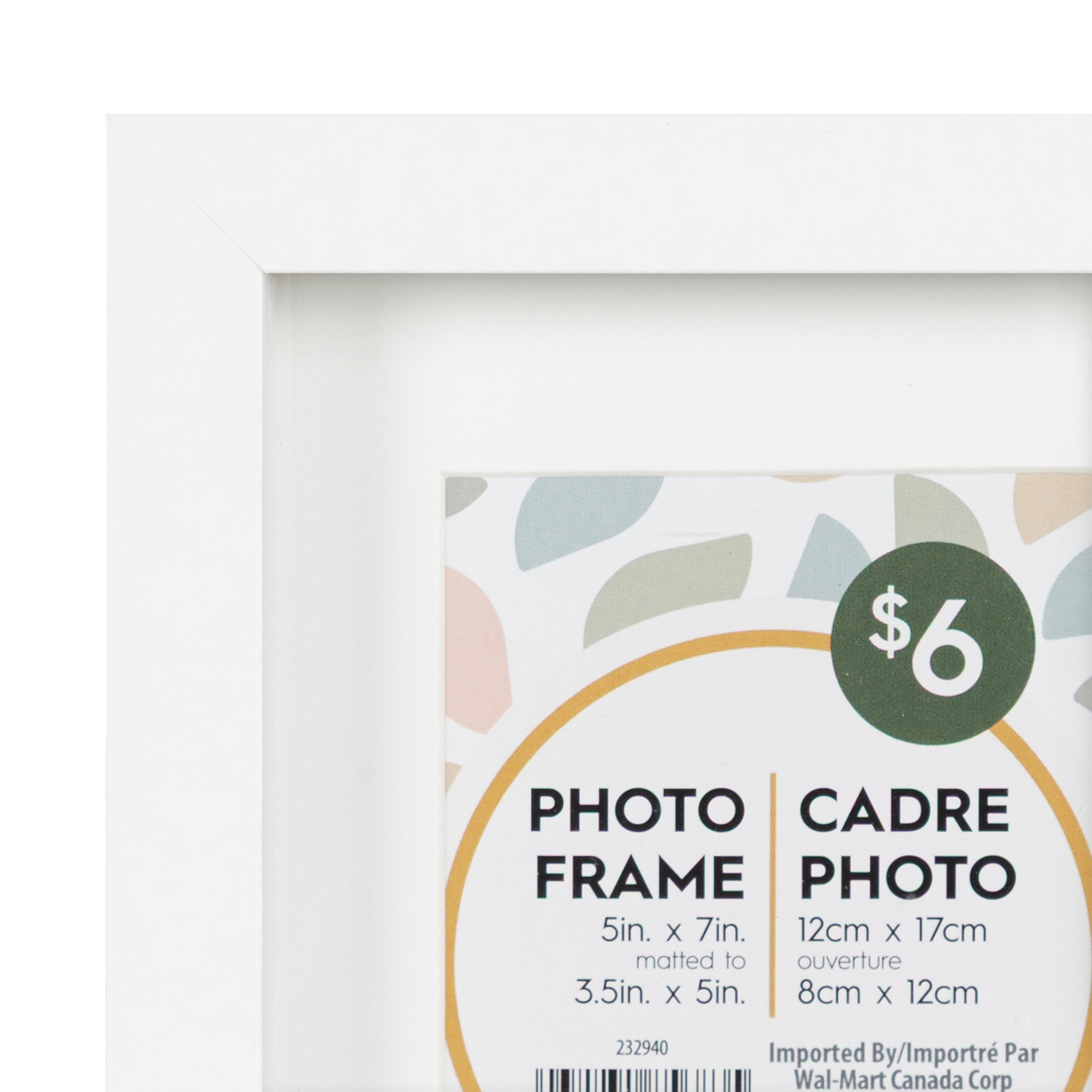 DesignOvation MacIntyre 5x7 Matted to 3.5x5 White Picture Frame