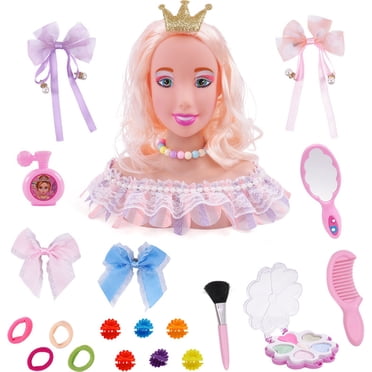 Hxlamzoo Jouets pour Enfants Tête de Poupée pour Coiffure Tête de Poupée pour Filles Coiffure Coiffure de Luxe Maquillage des Cheveux Poupée Jouets Coiffeur Jeu de Rôle Jouets Liquidation