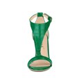 thumbnail image 2 of BLISSFUL STEP Women's T Strap Open Toe Stiletto Heel Sandals Green 7, 2 of 8