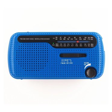 Radio Portable Multifonctionnelle à Manivelle, Manivelle Solaire, Alimentée par Dynamo, Radio Météo AM/FM/SW1 avec Lampe de Poche, Lumière de Lecture LED, Pratique et Lumineuse