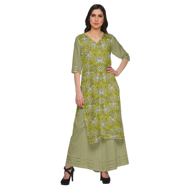 Moomaya Elegant Printed Kurta And Palazzo Pant Party Wear Ethnic Set For Girls