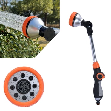 Aqestyerly Garden Hose Wand Sprayer 8 Spray Patterns 19-Inch Watering Wand Alloy Nozzle With Thumb Control For Hanging Baskets Shrubs HWRETIE