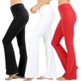 thumbnail image 1 of CHUANK Womens & Plus Stretch Cotton Fold-Over High Waist Bootcut Workout Flared Yoga Pants, 1 of 4