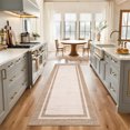 thumbnail image 3 of Bordered Washable Area Rug,Hallway Runner Rug,Washable Rug with Non-Slip Backing Stain Resistant Easy Cleaning Floor Cover for Dining Room, Living Room, Bedroom, 3 of 10