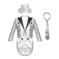thumbnail image 1 of YiZYiF Blazer Classique à Sequins pour Garçons, Queue d'Hirondelle, Argent 12, 1 of 5
