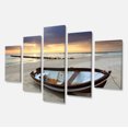thumbnail image 2 of Boat on Beautiful Sunrise Seashore - Large Beach Canvas Wall Art, 2 of 3