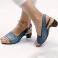 thumbnail image 2 of Low Chunky Heel Sandals for Women Buckle Pumps Shoes Summer Open Toe Platform Sandals, 2 of 2