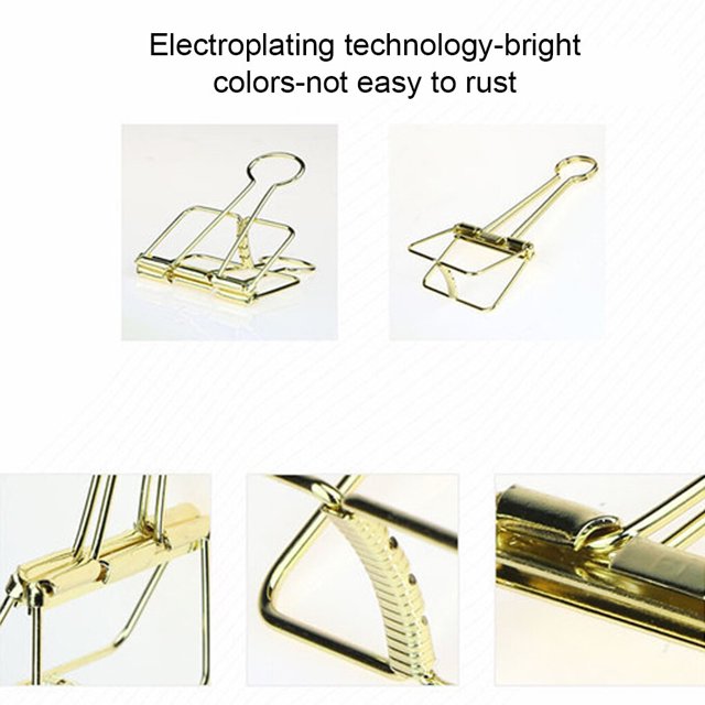 pitrice 20 Pieces Metal Paper Clip Electroplated Solid Color Replacement Home School Examination Papers Clips Accessories Black 32mm