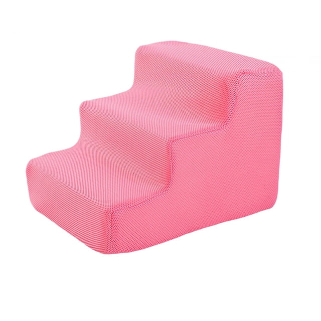 Xuanheng Balanced Pet Steps Non Slip Dog Steps for Small Dogs and Cats High Beds Couch Pink 3 Steps