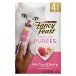 Purina Fancy Feast Savoury Purée Naturels avec crevette naturelle & Tuna, traites de chat 40g