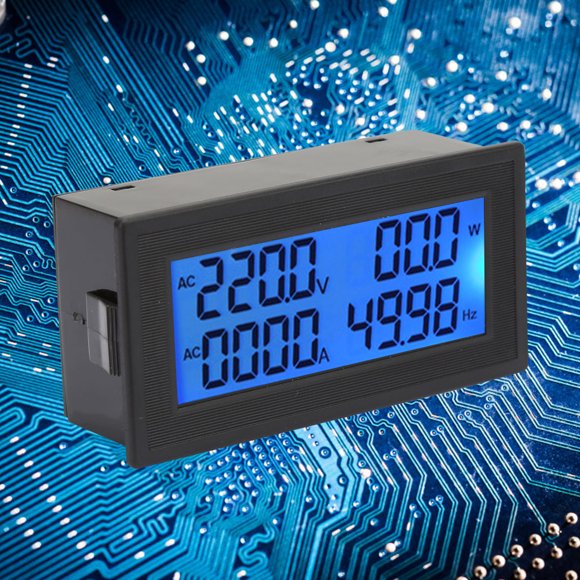 0~20A LCD Digital Voltmeter, 60~500V 6 In 1 Volt AMP Meter, For Family Experiment Industrial