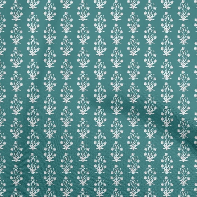 oneOone Viscose Chiffon Turquoise Green Fabric Asian Block Print Craft Projects Decor Fabric Printed By The Yard 42 Inch Wide