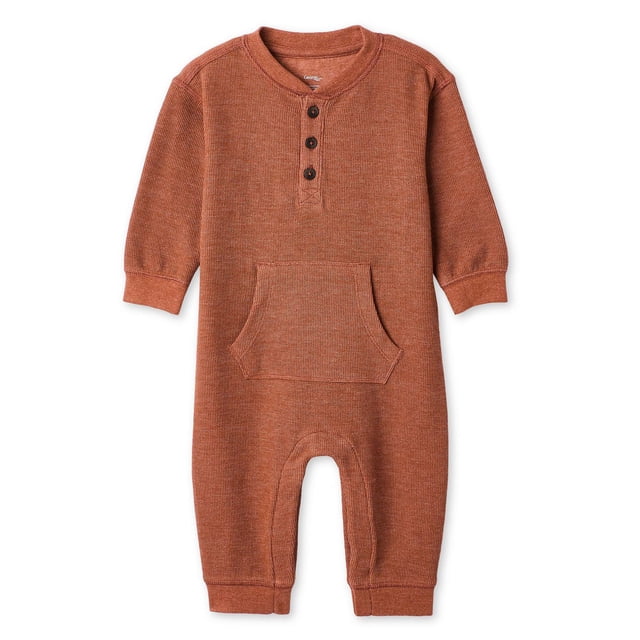 George Baby Boys' Waffle Henley Romper