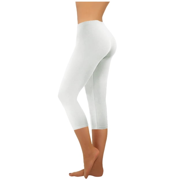 Birdeem Mode Décontractée Femmes Uni Extensible Dames Taille Haute Pantalon à Jambe Grand Pantalons de Yoga Capris Présentés dans une Vue de Profil Latéral. Ces Capris pour Femmes Offrent une Couleur Blanche Unie, un design Taille Haute et une Coupe Confortable. Fabriqué en Matériau spandex Léger, Idéal pour une Tenue Décontractée, la Détente, le Yoga Ou les Activités de Plein Air.