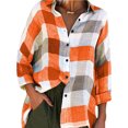 thumbnail image 1 of Innerwin Blouse Col à Revers Chemises pour Femmes Plage Boutonnée Hauts Décontractés Orange L, 1 of 9