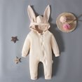 thumbnail image 2 of Tenue de Pâques pour Bébé Garçon Tout-Petit, Grenouillère à Capuchon Lapin, Cache-Couche à Fermeture Éclair, Mignon Cache-Couche à Col Ras du Cou, 2 of 9