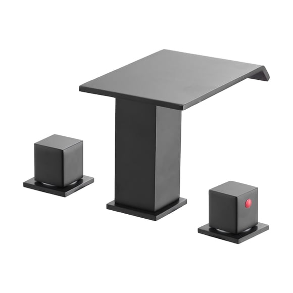 KFFKFF Roman Tub Faucet, 3 Hole Waterfall Bathtub Faucet, Roman Bathtub Faucets Set with 2 Handles, Matte Black
