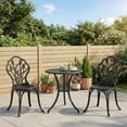 thumbnail image 2 of Outsunny 3 Pieces Patio Bistro Set for Balcony, Black, 2 of 10