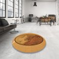 thumbnail image 4 of Ahgly Company Machine Washable Indoor Square Transitional Mahogany Brown Area Rugs, 5' Square, 4 of 7