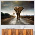 thumbnail image 1 of Tableau imprimé sur toile Design Art éléphant qui marche, 1 of 3