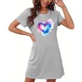 thumbnail image 4 of Mefallenssiah Chemise de Nuit Courte Surdimensionnée pour Femmes Mode Imprimé Poitrine Manches Courtes, 4 of 7
