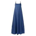thumbnail image 4 of CEHVOM Robe Tube en Denim Ample à Bretelles pour Femme, Jupe Longue Fendue, 4 of 6