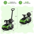 thumbnail image 2 of Gymax 3-in-1 Licensed Lamborghini Ride on Push Car Stroller Sliding Car w/ Sound Green, 2 of 9
