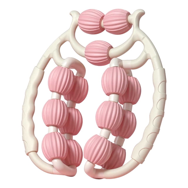 E-114 Pink Double Row Leg Massage Roller For Cellulite Reduction Muscle Relaxation Performance Gear