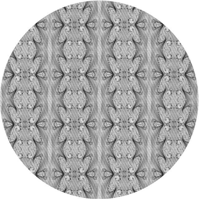 Ahgly Tapis Rond Lavable en Machine Intérieur Transitionnel Gris Platine, 8 Pieds Rond