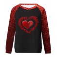 thumbnail image 4 of Penkiiy T-Shirt Col Rond pour Femmes 2025 Manches Longues Ample Confortable T-Shirt Saint-Valentin Slim Grande Taille Imprimé Cœur L Rouge, 4 of 4
