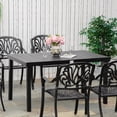 thumbnail image 2 of Outsunny Patio Dining Table, Rectangular Aluminum Outdoor Table, Black, 2 of 9