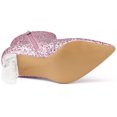 thumbnail image 3 of Unique Bargains Women's Clear Block Heel Glitter Ankle Booties, 3 of 7