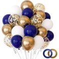thumbnail image 1 of NACHLYNN 60 Packs Blue and Gold Graduation Party Confetti Balloons 12 Inches Navy Balloon for Birthday Baby Shower Wedding Graduation Party Decorations, 1 of 6