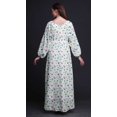 thumbnail image 3 of Bimba Robe Maxi à Manches Longues pour Femmes en Georgette Mousse Imprimée Sirène et Étoile de Mer Océan, Taille Élastique - X-Grand, 3 of 5