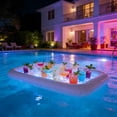 thumbnail image 3 of Vacemry PVC Inflatable Buffets Cooler, White Serving Tray Squares Ice Bar Food Drink Holders, Salad Bar Party Picnic Pool Ice Chilling Container for Outdoor Garden Beach BBQ, 3 of 5