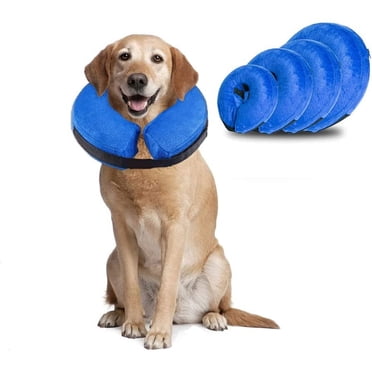 Collier Cône Gonflable pour Chien - Collier de Récupération Doux et Protecteur pour Animal, Grand (Cou : 17 Pouces-20 Pouces)