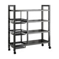 thumbnail image 3 of GROWTH TANK Storage Shelves with Wheels 4 Tier Metal Shelf Rack for Office Closet Garage 90cmx108cm, 3 of 9