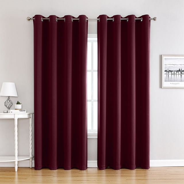 kurtrusly 2 Pcs Rideaux Occultants pour Foncé et Confortable dans n'Importe Quelle Pièce Couleurs Simples et Pures Sont Rouge Vin 132*160