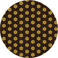 thumbnail image 1 of Ahgly Company Tapis Rond Lavable en Machine Intérieur Transitionnel Noir Brun, 4 Pieds Rond, 1 of 7
